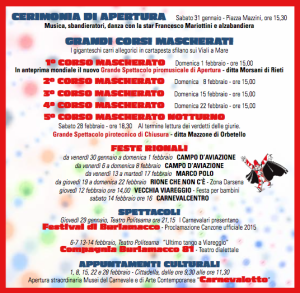 Programma Carnevale viareggio 2015